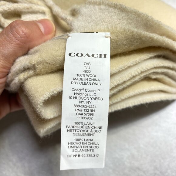 Coach 4622 Horse and Carriage Double Face Oversized Muffler in Chalk - Picture 2 of 5